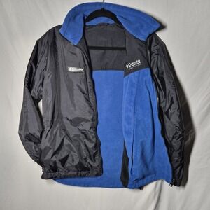 Vintage‎ Columbia Reversable Packable Lightweight Jacket With Blue Fleece Line
